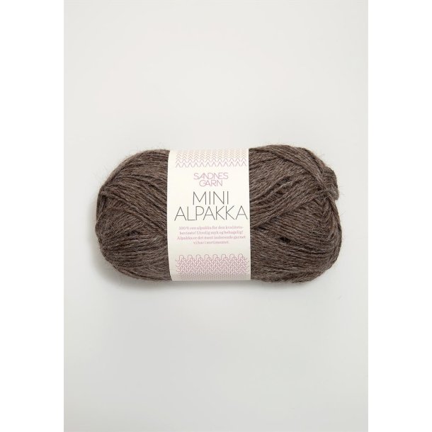 Mini alpakka, M�rk beige meleret